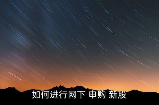 如何進(jìn)行網(wǎng)下 申購(gòu) 新股
