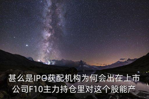 ipo獲配機(jī)構(gòu)什么意思，ipo配售是什么意思