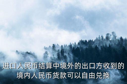 出國購物為什么不能轉(zhuǎn)換成美元，進口人民幣結(jié)算中境外的出口方收到的境內(nèi)人民幣貨款可以自由兌換