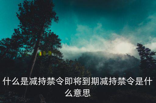 減持禁令是什么意思，1月8號(hào)大股東減持是什么意思