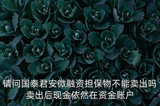 請(qǐng)問(wèn)國(guó)泰君安微融資擔(dān)保物不能賣(mài)出嗎賣(mài)出后現(xiàn)金依然在資金賬戶(hù)