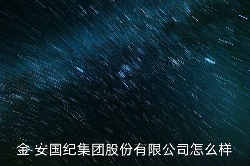 金 安國紀(jì)集團(tuán)股份有限公司怎么樣
