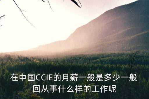 中航三鑫工資什么樣，在中國CCIE的月薪一般是多少一般回從事什么樣的工作呢