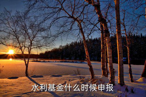 什么是水基金，水利基金什么時候申報(bào)