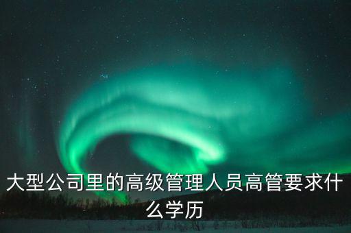 高管需要什么學(xué)歷，大型公司里的高級管理人員高管要求什么學(xué)歷