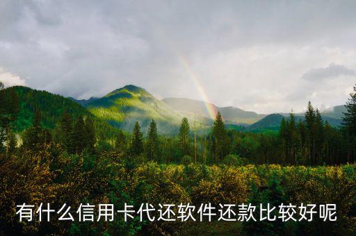有什么軟件代還信用卡，有什么信用卡代還軟件還款比較好呢