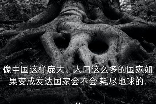 像中國這樣龐大、人口這么多的國家如果變成發(fā)達(dá)國家會不會 耗盡地球的...