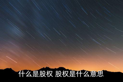 什么是股權 股權是什么意思