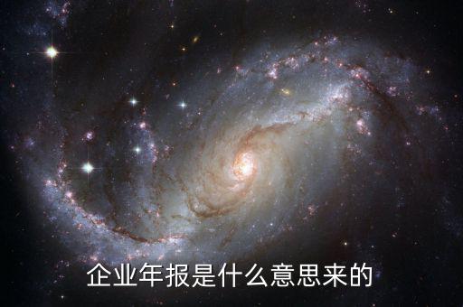 什么是企業(yè)年度報(bào)告，企業(yè)年報(bào)是什么意思來的