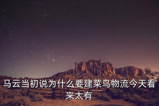 馬云為什么要做物流，馬云為何不搞物流