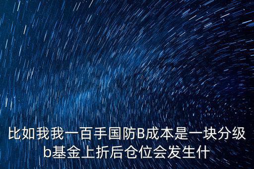 國防b上折有什么好處，軍工B級什么時候能上折上折好還是不好