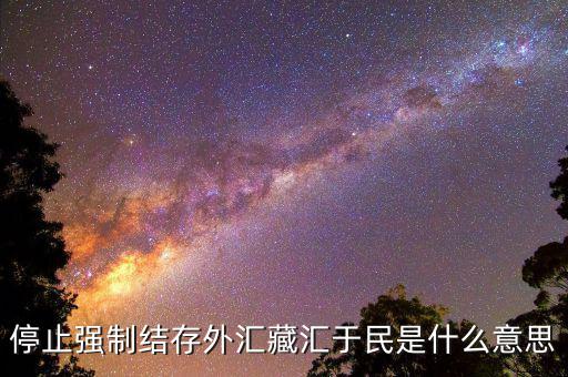 什么時候取消強(qiáng)制結(jié)匯，停止強(qiáng)制結(jié)存外匯藏匯于民是什么意思