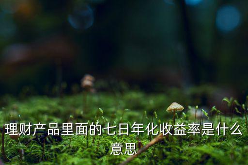 7日年化收益率是什么意思，7日年收化益率是啥意思