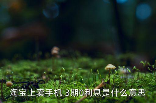 三零分期什么意思，淘寶上賣手機(jī) 3期0利息是什么意思