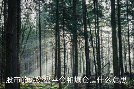 融券爆倉(cāng)什么意思，股市的融資盤平倉(cāng)和爆倉(cāng)是什么意思