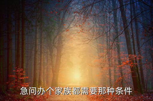 注冊家族辦公室需要什么資質(zhì)，急問辦個家族都需要那種條件