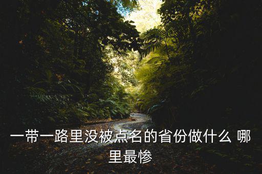 一帶一路為什么沒江蘇，一帶一路里沒被點名的省份做什么 哪里最慘