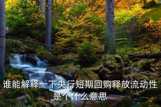 釋放流動(dòng)性什么意思，央票發(fā)行連續(xù)第二周暫停當(dāng)日央行也未進(jìn)行正回購操作請(qǐng)問這是什