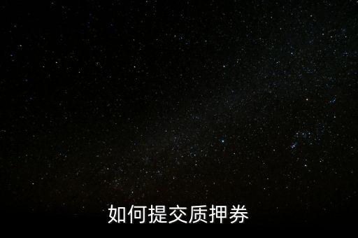 質(zhì)押券是什么，如何提交質(zhì)押券