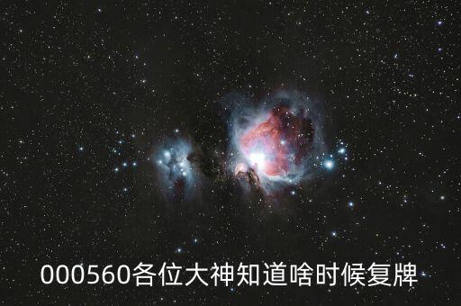 佳訊飛鴻什么時候復(fù)牌，000560各位大神知道啥時候復(fù)牌