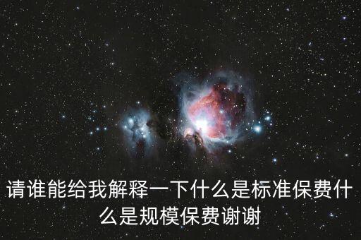 請誰能給我解釋一下什么是標(biāo)準(zhǔn)保費什么是規(guī)模保費謝謝