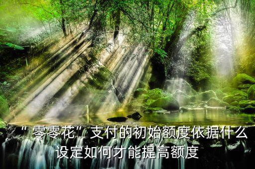 “ 零零花”支付的初始額度依據(jù)什么設定如何才能提高額度