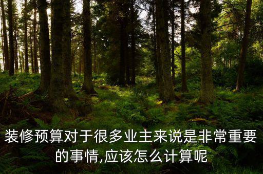 裝修預(yù)算對(duì)于很多業(yè)主來說是非常重要的事情,應(yīng)該怎么計(jì)算呢