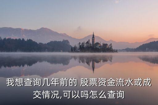 我想查詢(xún)幾年前的 股票資金流水或成交情況,可以嗎怎么查詢(xún)