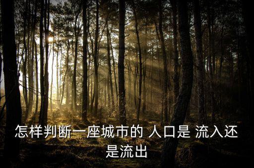 人口凈流入怎么計算,凈資本流出與凈資產流入計算公式