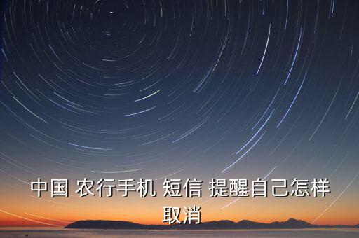 中國(guó) 農(nóng)行手機(jī) 短信 提醒自己怎樣 取消