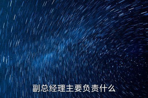 副總經(jīng)理主要負責(zé)什么