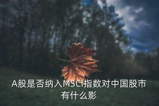 加入明晟指數(shù)有什么用，中國A股納入明晟會有什么影響