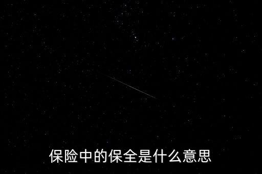 保險保全是什么，保險中的保全是什么意思