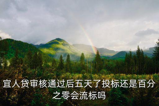 宜人貸審核通過后五天了投標還是百分之零會流標嗎