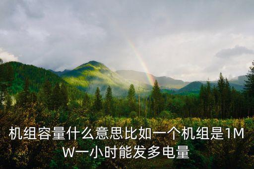 機(jī)組容量什么意思比如一個(gè)機(jī)組是1MW一小時(shí)能發(fā)多電量