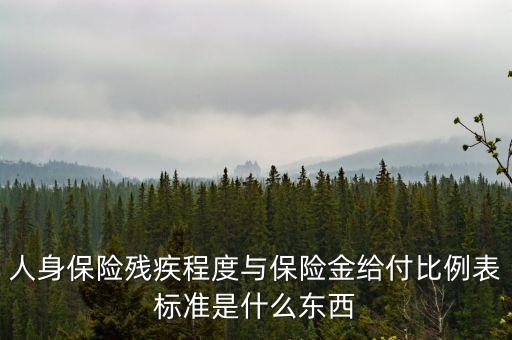 什么叫給付比例，人身保險(xiǎn)殘疾程度與保險(xiǎn)金給付比例表標(biāo)準(zhǔn)是什么東西