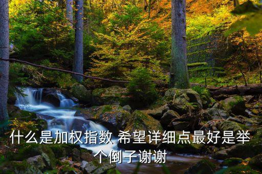 什么是加權指數(shù) 希望詳細點最好是舉個倒子謝謝