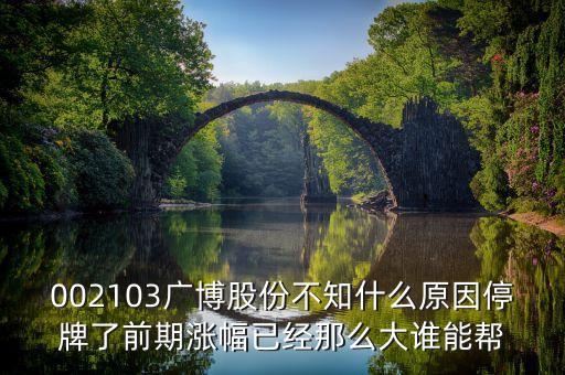 廣博股份什么時(shí)候復(fù)牌，002103廣博股份不知什么原因停牌了前期漲幅已經(jīng)那么大誰(shuí)能幫