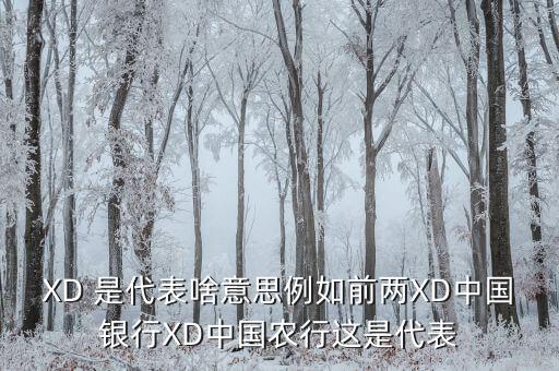 農(nóng)行中證代表什么，XD 是代表啥意思例如前兩XD中國銀行XD中國農(nóng)行這是代表