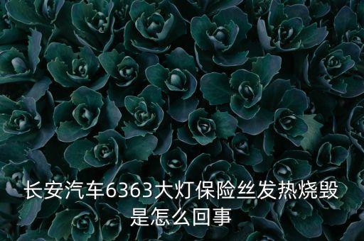 車的大燈保險(xiǎn)絲為什么過(guò)熱，長(zhǎng)安汽車6363大燈保險(xiǎn)絲發(fā)熱燒毀是怎么回事