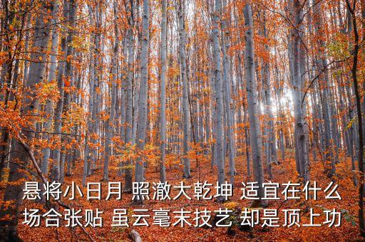 懸將小日月 照澈大乾坤 適宜在什么場(chǎng)合張貼 雖云毫末技藝 卻是頂上功