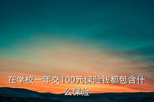 100元保險都保什么，在學校一年交100元保險錢都包含什么保險
