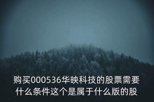 華映科技是什么股，購(gòu)買(mǎi)000536華映科技的股票需要什么條件這個(gè)是屬于什么版的股