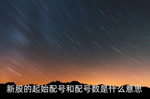 新股申購起始配號(hào)是什么意思，新股起始配號(hào)是什么意思配號(hào)21是什么意思