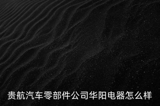 貴航集團(tuán)華陽電工廠是什么企業(yè)，貴航汽車零部件公司華陽電器怎么樣