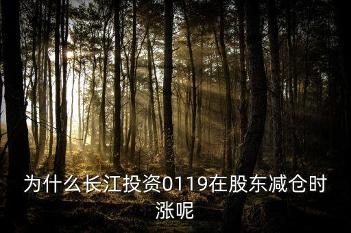 為什么長(zhǎng)江投資0119在股東減倉時(shí)漲呢