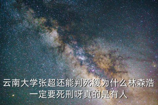 為什么要對林森浩進行死刑，云南大學張超還能判死緩為什么林森浩一定要死刑呀真的是有人