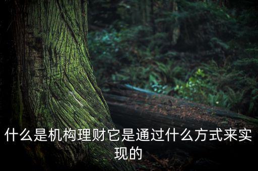 什么是機(jī)構(gòu)理財(cái)，什么是第三方的理財(cái)機(jī)構(gòu)