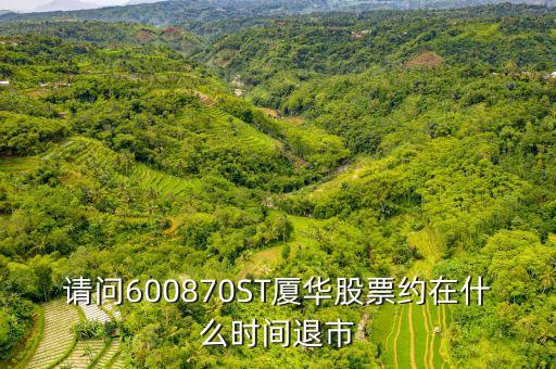 600788什么時候退市的，請問600870ST廈華股票約在什么時間退市