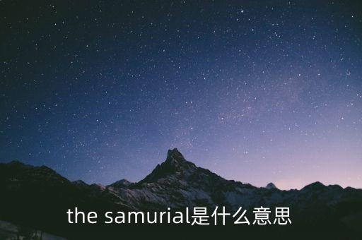 白武士是什么意思，the samurial是什么意思